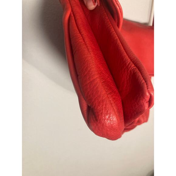 Vintage Red Leather SAS Made in USA Bag Crossbody Clutch Convertible - Picture 7 of 13